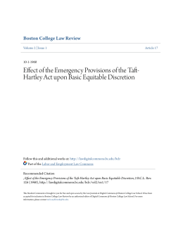 Effect of the Emergency Provisions of the Taft