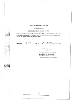 PUBLIC PLACE NAMES ACT 1989 DETERMINATION