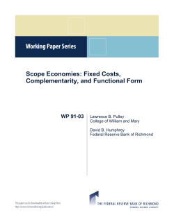 Scope Economies: Fixed Costs, Complementarity, and Functional