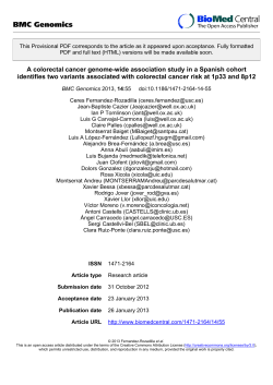 BMC Genomics - Barcelona Biomedical Research Park