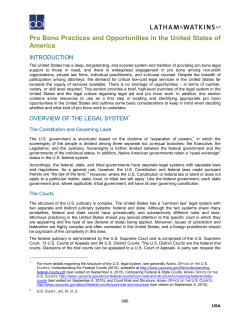 Pro Bono Practices and Opportunities in the United States of America