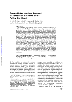 Energy-Linked Calcium Transport in Subcellular Fractions of the