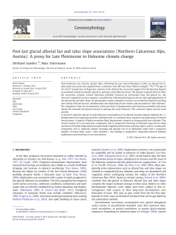 Post-last glacial alluvial fan and talus slope associations (Northern