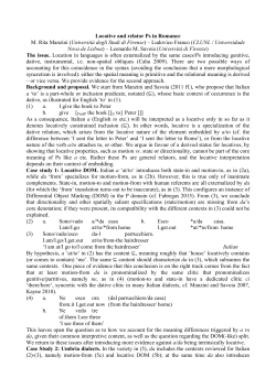 Locative and relator Ps in Romance