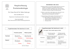 Hauptvorlesung Evolutionsbiologie