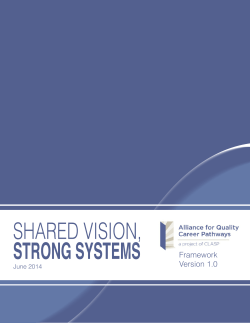 The Alliance for Quality Career Pathways Framework Version 1.0