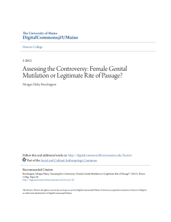 Assessing the Controversy: Female Genital Mutilation or Legitimate
