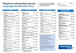 Telephone Interpreting Service Language