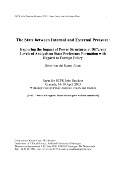 The State between Internal and External Pressure