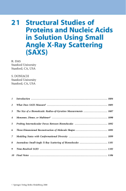 21 Structural Studies of Proteins and Nucleic Acids in Solution Using