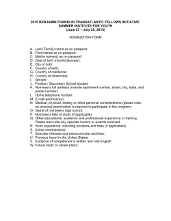 2008 BENJAMIN FRANKLIN TRANSATLANTIC FELLOWS