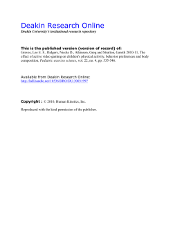 The Effect of Active Video Gaming on Children`s - DRO