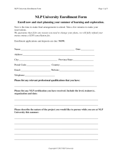 NLP University Enrollment Form