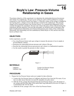 Boyle`s Law using LabQuest