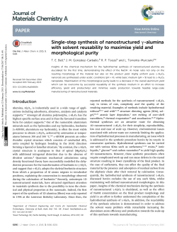 Single-step synthesis of nanostructured &gamma;-alumina