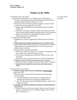 Politics in the 1890s