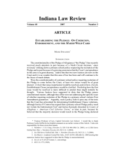 Establishing the Pledge - Robert H. McKinney School of Law