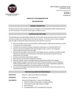 METRO 911 TELECOMMUNICATOR JOB DESCRIPTION