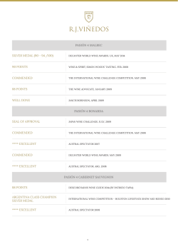 SILVER MEDAL (90 - 94 /100) PASI&Oacute;N 4 MALBEC 90 POINTS