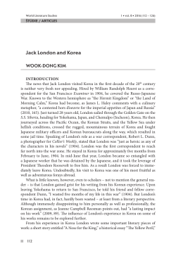Jack London and Korea - World Literature Studies
