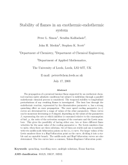 Stability of flames in an exothermic