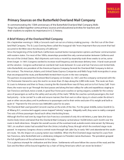 Primary Sources on the Butterfield Overland Mail Company