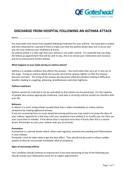 discharge from hospital following an asthma attack