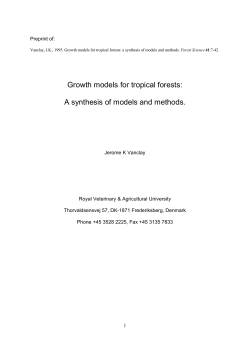 Growth models for tropical forests: A synthesis of