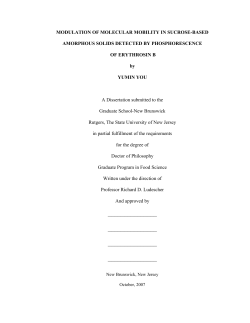 MODULATION OF MOLECULAR MOBILITY IN SUCROSE