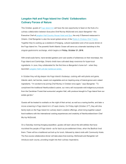 Langdon Hall and Fogo Island Inn Chefs` Collaboration: Culinary