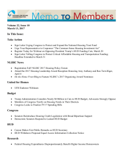 In This Issue: Take Action NLIHC News United for Homes Budget