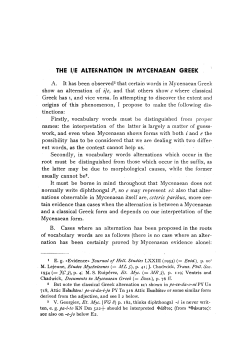 The i/e Alternation in Mycenaeam Greek