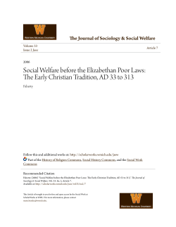 Social Welfare before the Elizabethan Poor Laws: The Early