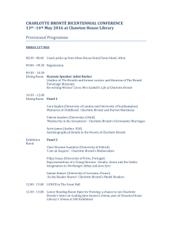 CHARLOTTE BRONT&Euml; BICENTENNIAL CONFERENCE 13th