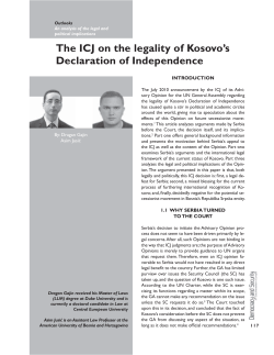 The ICJ on the legality of KosovoOs Declaration of Independence