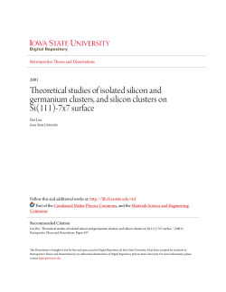 Theoretical studies of isolated silicon and germanium clusters, and