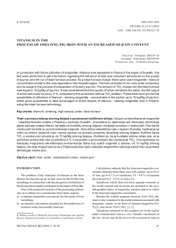 TITANIUM IN THE PROCESS OF SMELTING PIG IRON WITH AN