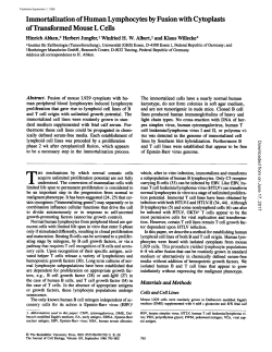 Immortalization of Human Lymphocytes by Fusion with Cytoplasts of