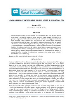 learning opportunities in the `golden years`