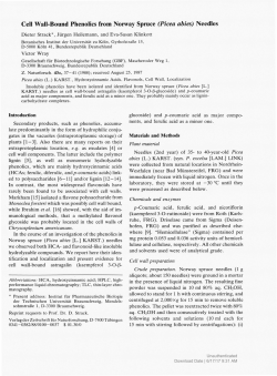 Cell Wall-Bound Phenolics from Norway Spruce (Picea