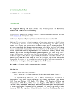 An Implicit Theory of Self-Esteem: The