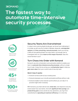 The fastest way to automate time-intensive security