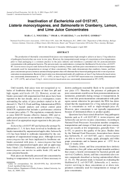 Inactivation of Escherichia coli O157:H7, Listeria