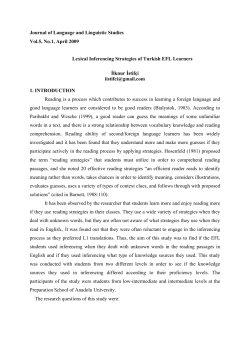 lexical inferencing strategies of turkish efl learners