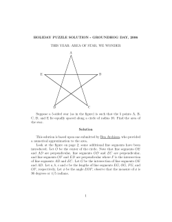 HOLIDAY PUZZLE SOLUTION - GROUNDHOG DAY, 2006 THIS
