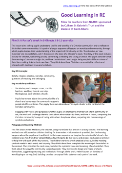 Notes for Teachers - National Association of Teachers of Religious