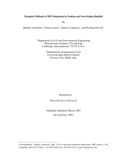 Marginal Methods of IDF Estimation in Scaling and Non