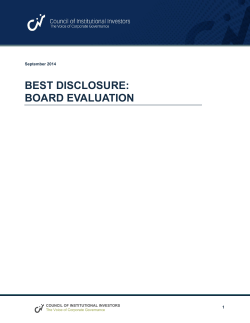 Best Disclosure: Board Evaluation - Council of Institutional Investors