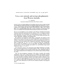 Urea, a new nlineral, and neotype phosphalumite from