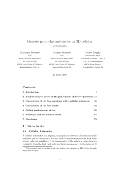 Discrete parabolas and circles on 2D cellular automata